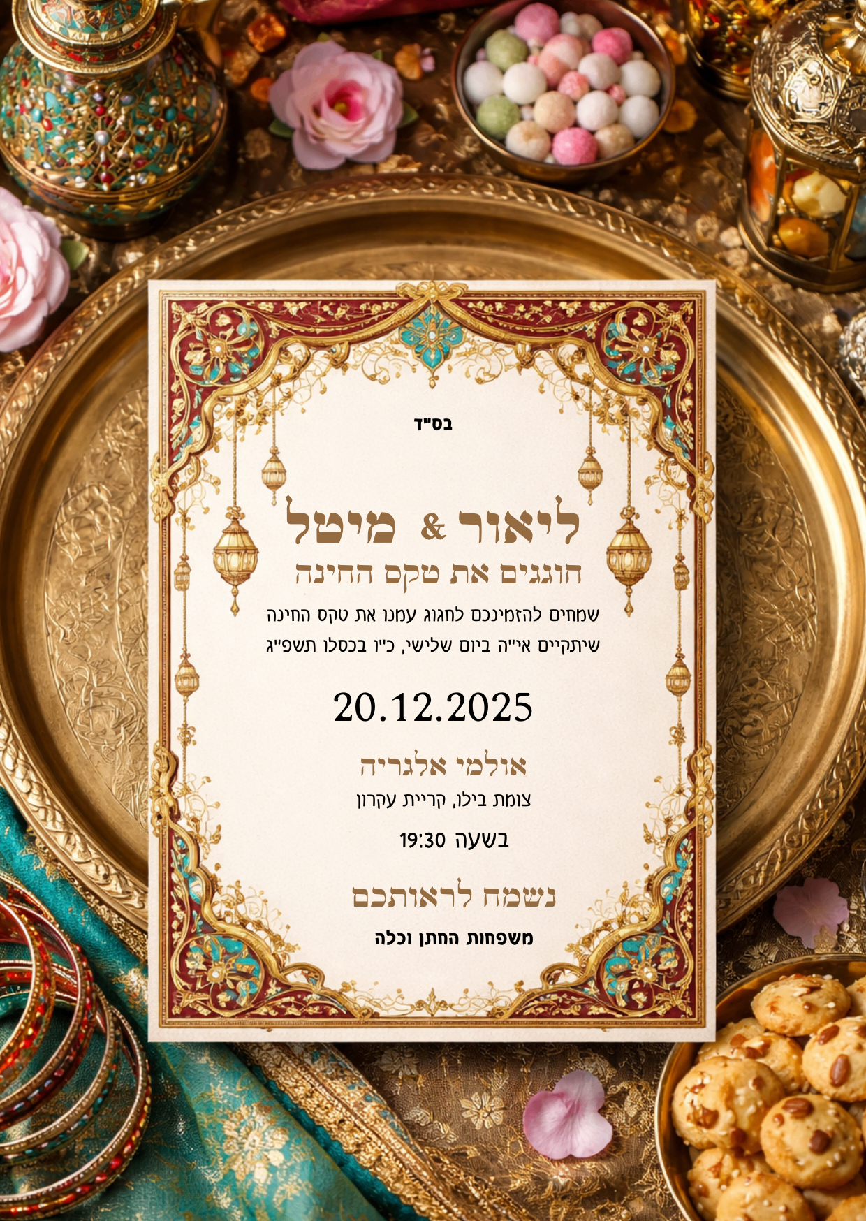 הזמנה לטקס חינה